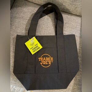 Trader Joe's Black Canvas Mini Tote Bag